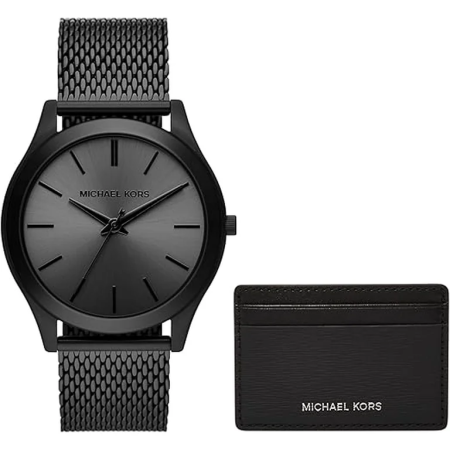 Michael Kors Steel Mesh Mens Watch and Wallet Gift Set