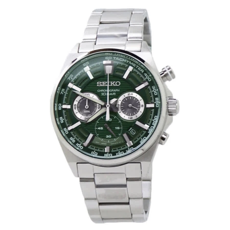 Seiko  Chronograph Quartz Green Dial Stainless Steel Men's Watch